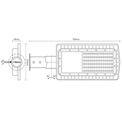 LED gatvės šviestuvas LED/60W/230V 5000K IP65