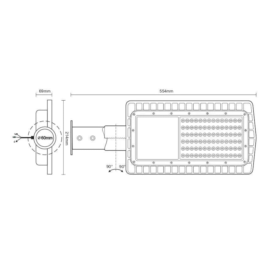 LED gatvės šviestuvas LED/60W/230V 5000K IP65