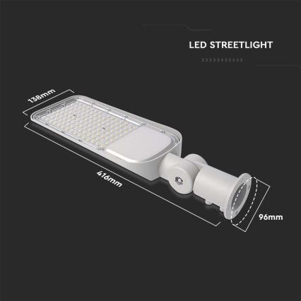 LED gatvės šviestuvas SAMSUNG CHIP LED/30W/230V 6500K IP65 pilka