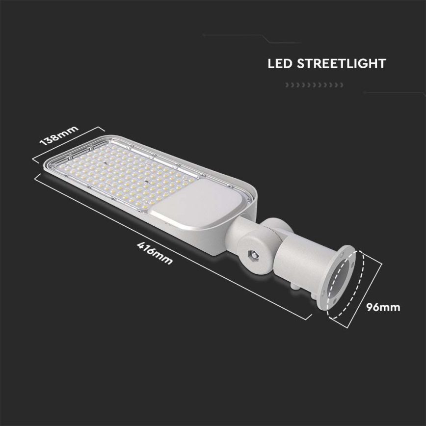 LED gatvės šviestuvas SAMSUNG CHIP LED/30W/230V 6500K IP65 pilka