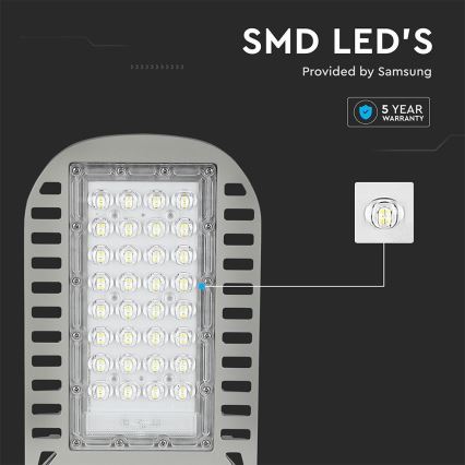 LED gatvės šviestuvas SAMSUNG CHIP LED/50W/230V 6500K pilka