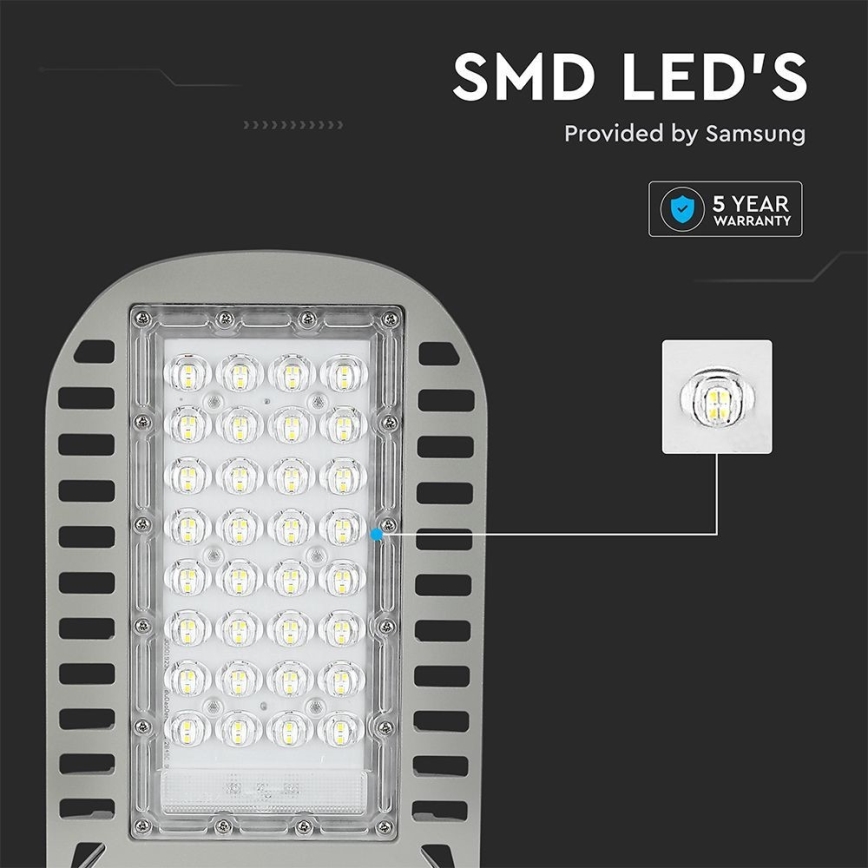 LED gatvės šviestuvas SAMSUNG CHIP LED/50W/230V 6500K pilka