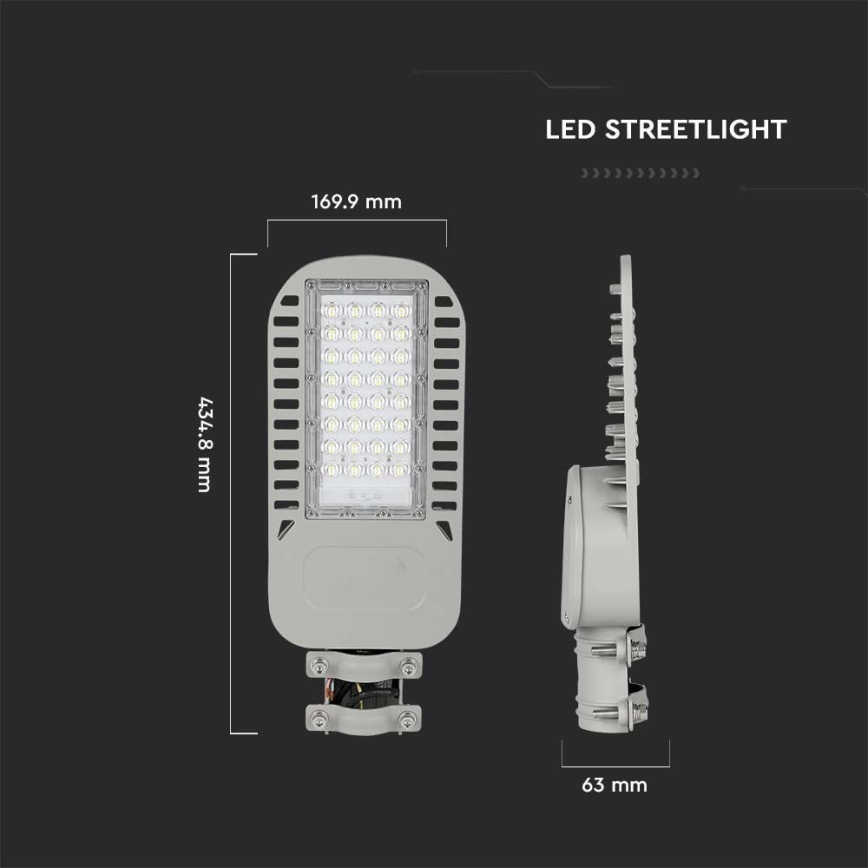 LED gatvės šviestuvas SAMSUNG CHIP LED/50W/230V 6500K pilka
