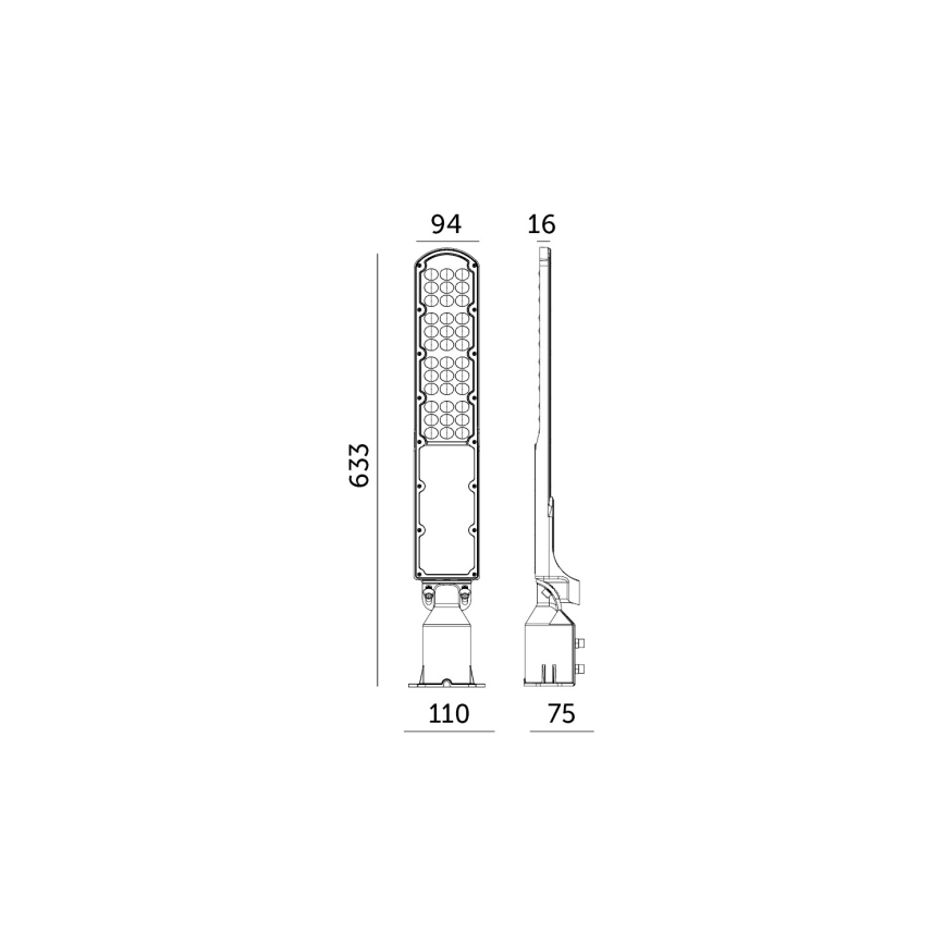 LED gatvės šviestuvas su prietemos jutikliu CYOTO LED/100W/230V IP65 4000K