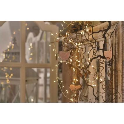 LED girlianda 100xLED/3xAA 2,7m šiltai balta