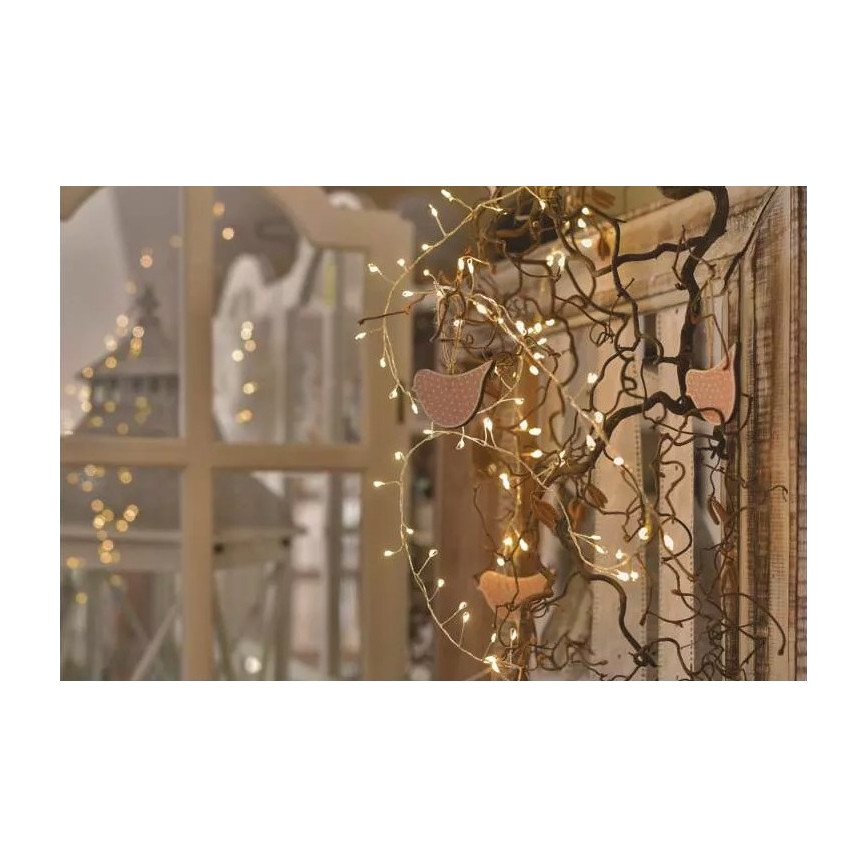 LED girlianda 100xLED/3xAA 2,7m šiltai balta