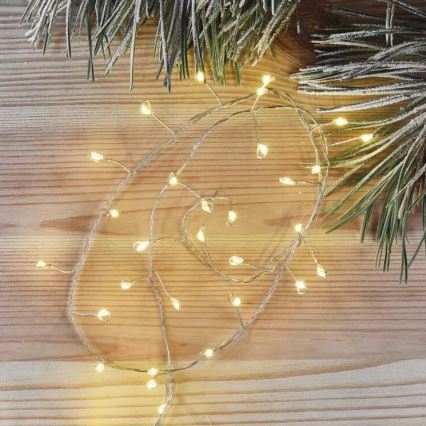 LED girlianda 100xLED/3xAA 2,7m šiltai balta