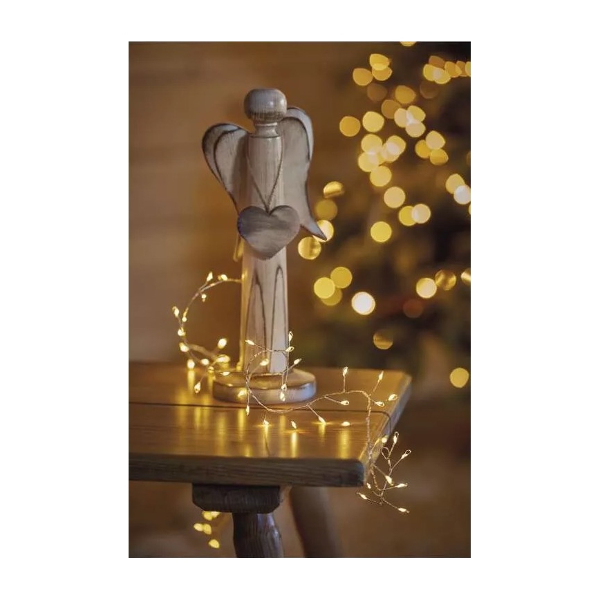 LED girlianda 100xLED/3xAA 2,7m šiltai balta