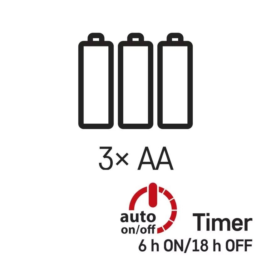 LED girlianda 100xLED/3xAA 2,7m šiltai balta