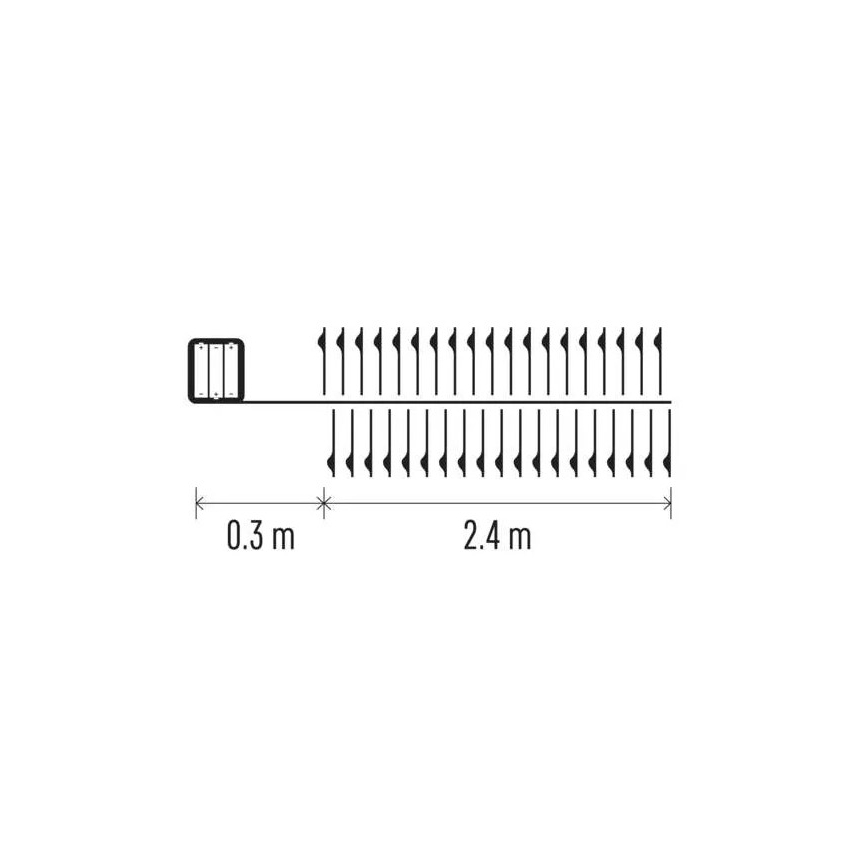 LED girlianda 100xLED/3xAA 2,7m šiltai balta