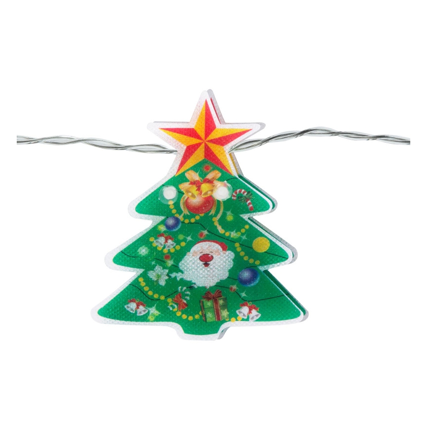 LED girlianda 10xLED/2xAA 1,35 m šiltai balta eglutei