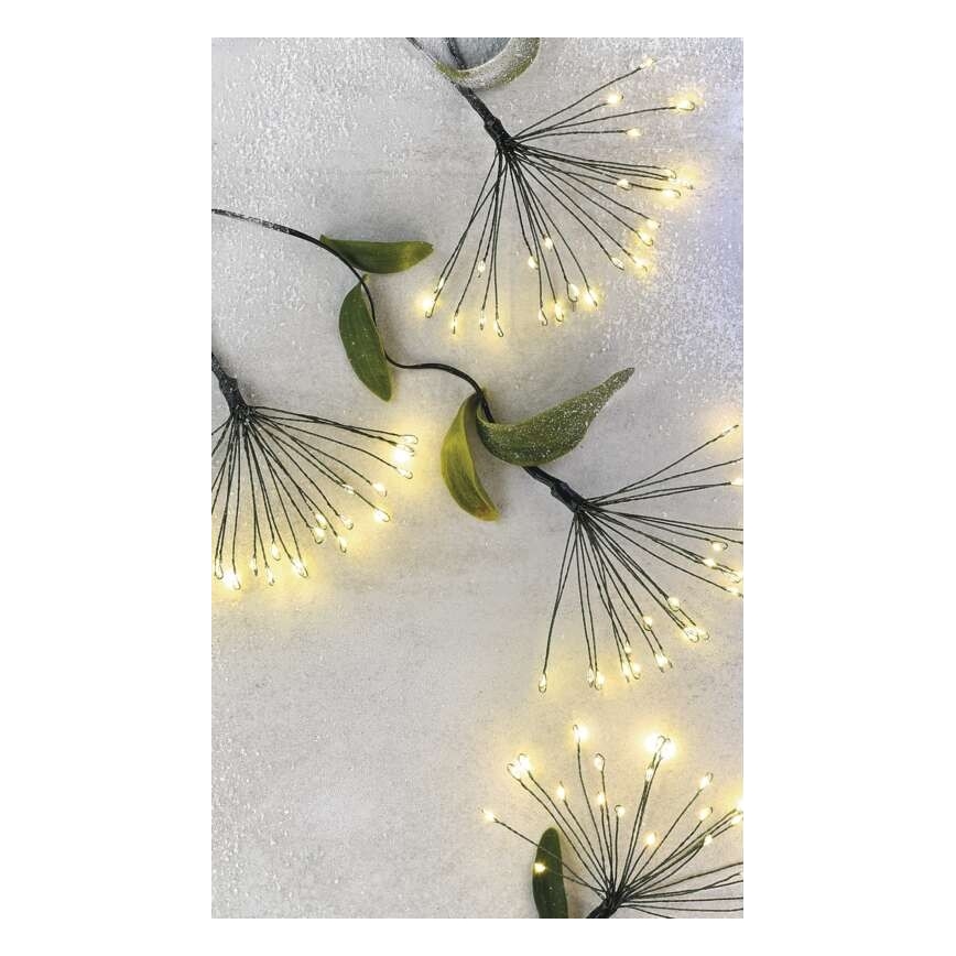 LED girlianda, 150 LED, 5,35 m, šilta balta