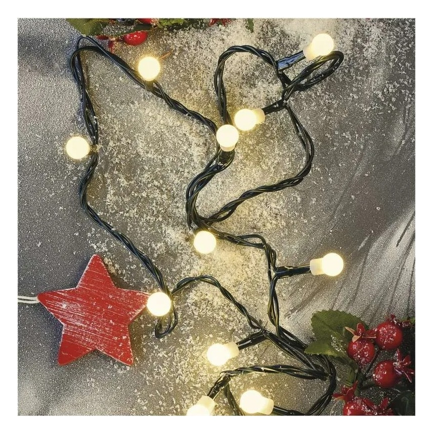 LED girlianda 200 LED/8 funkcijų 20 m IP44 šiltai balta