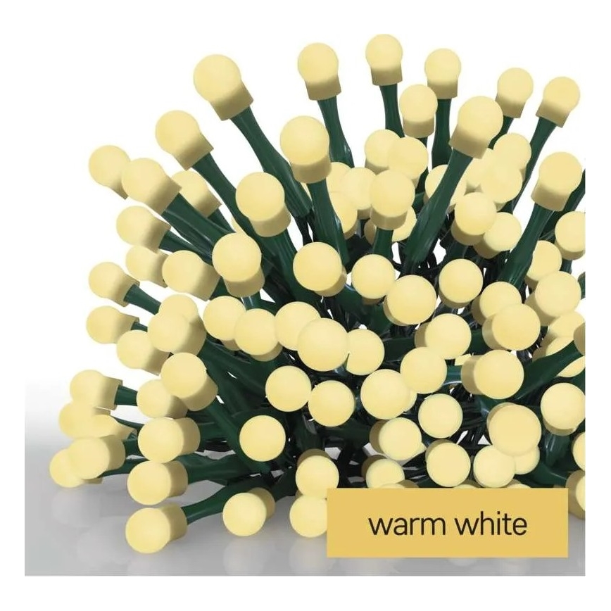 LED girlianda 200 LED/8 funkcijų 20 m IP44 šiltai balta