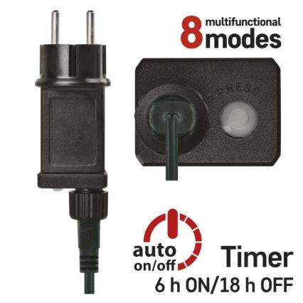 LED girlianda 200 LED, 8 funkcijų, 25 m, IP44, daugiaspalvė