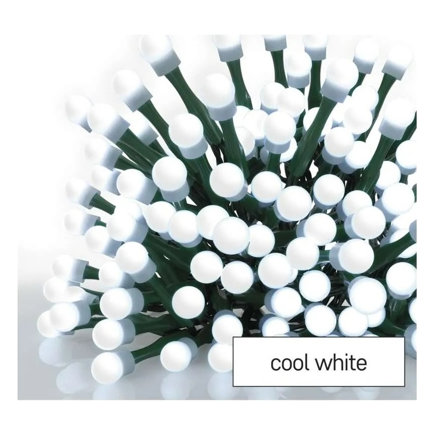 LED  girlianda 200xLED/8 funkcijų 20m IP44 šaltai balta