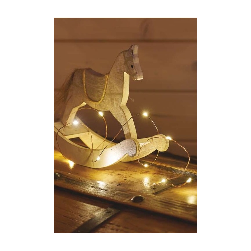 LED  girlianda 20xLED/2,4m šiltai balta