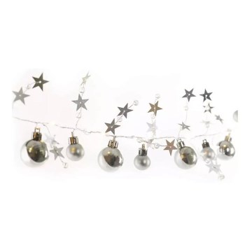 LED girlianda 20xLED/2xAA 2,2 m šiltai balta