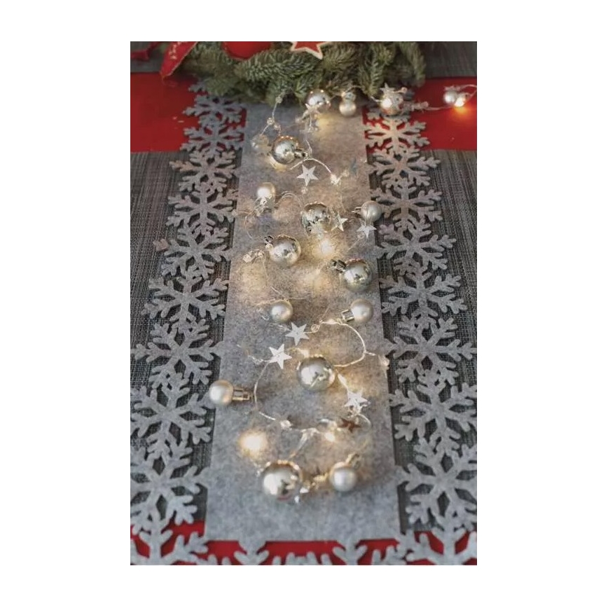 LED girlianda 20xLED/2xAA 2,2 m šiltai balta