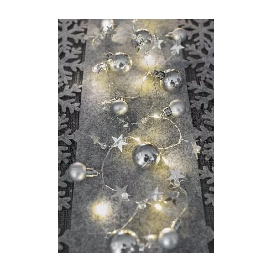 LED girlianda 20xLED/2xAA 2,2 m šiltai balta