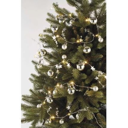 LED girlianda 20xLED/2xAA 2,2 m šiltai balta