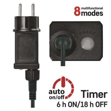 LED girlianda 300 LED / 8 funkcijų, 35 m, IP44, šilta balta