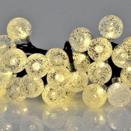 LED grandinė, įkraunama saulės šviesa 30xLED/8 funkcijos 300 mAh 4,9m IP44 šilta balta