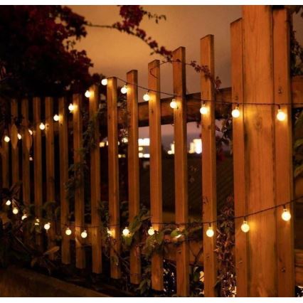 LED grandinė, įkraunama saulės šviesa 6,9m 50xLED/1,2V