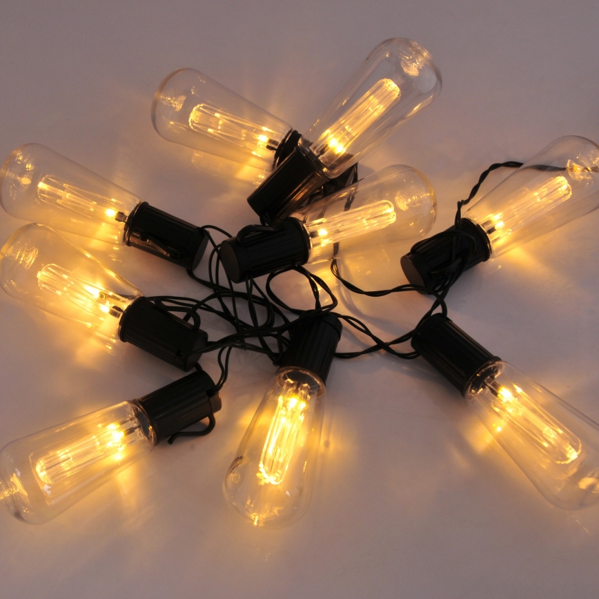 LED grandinė, įkraunama saulės šviesa EDISON 10xLED/1,2V 300 mAh 3,8 m IP44