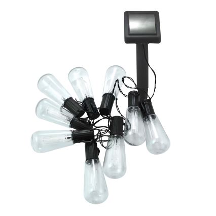 LED grandinė, įkraunama saulės šviesa EDISON 10xLED/1,2V 300 mAh 3,8 m IP44