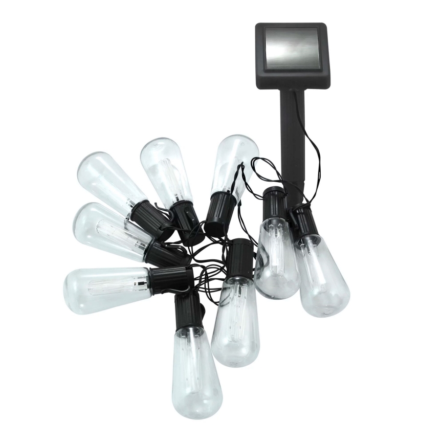 LED grandinė, įkraunama saulės šviesa EDISON 10xLED/1,2V 300 mAh 3,8 m IP44