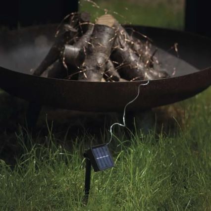 LED grandinė, įkraunama saulės šviesa LED/2,4W/1,2V 1xAA 15 m IP44 3000K 600 mAh