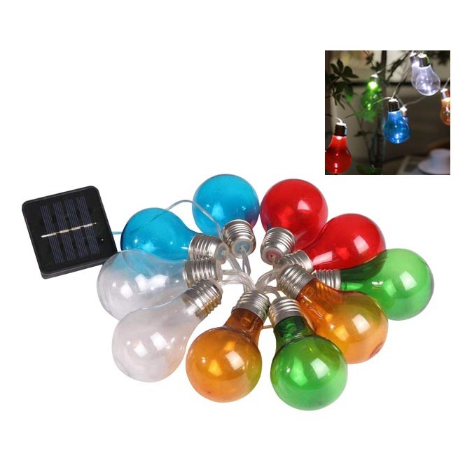 LED grandinė, įkraunama saulės šviesa PARTY 10xLED/1,2V 400 mAh IP44