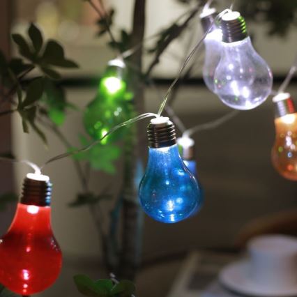 LED grandinė, įkraunama saulės šviesa PARTY 10xLED/1,2V 400 mAh IP44