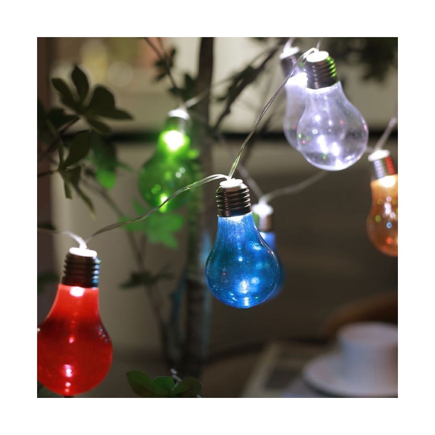 LED grandinė, įkraunama saulės šviesa PARTY 10xLED/1,2V 400 mAh IP44