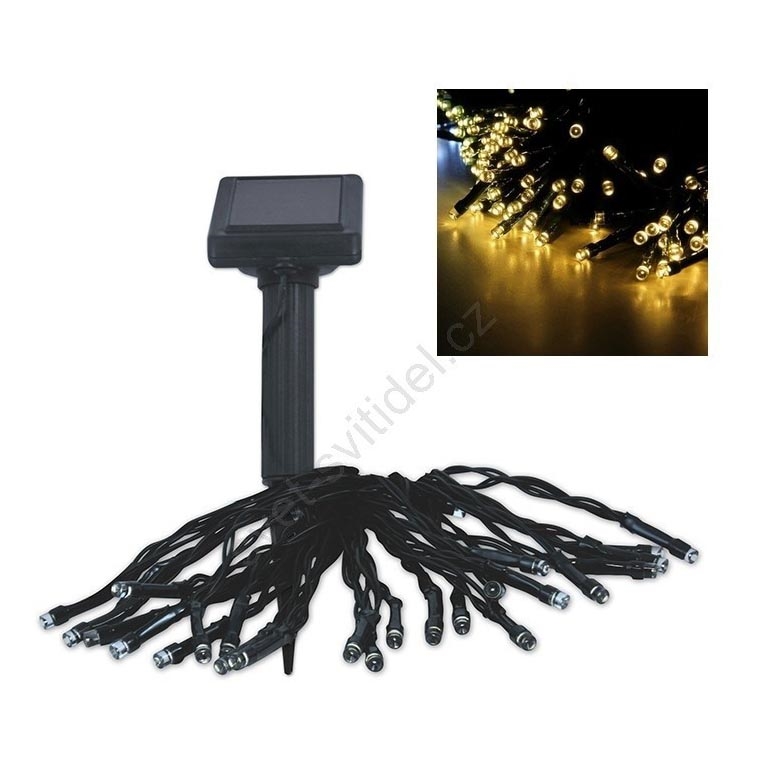 LED grandinė, įkraunama saulės šviesa SHINE 200xLED/1,2V 600 mAh 21,9 m IP44