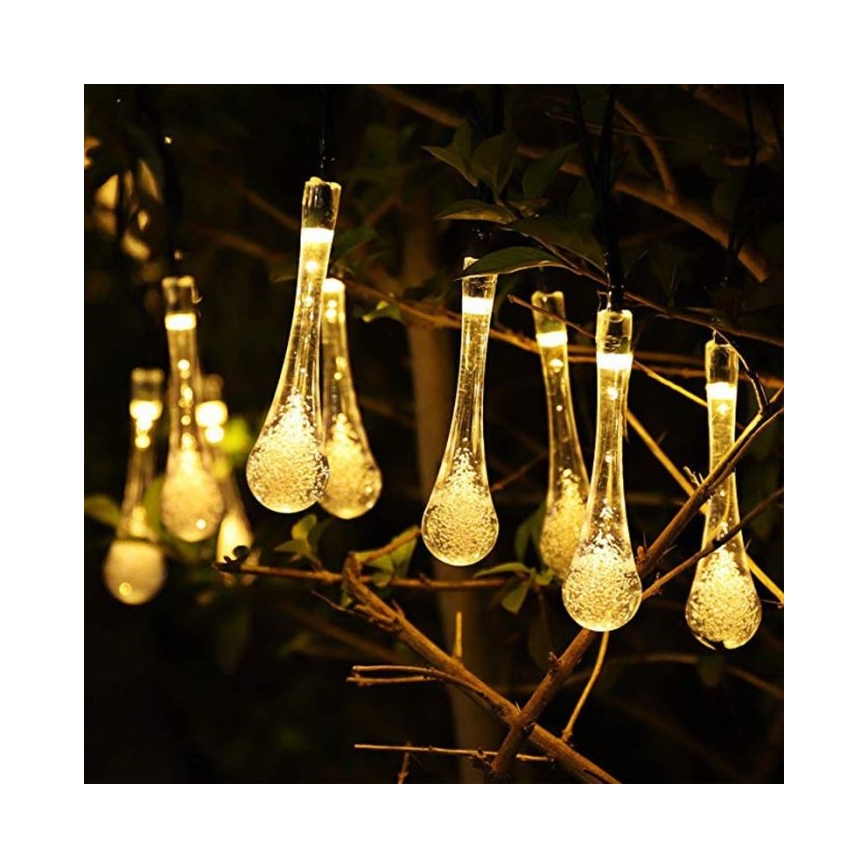 LED grandinė, įkraunama saulės šviesa su prietemos jutikliu 20xLED/0,72W/1,2V 600 mAh 4,7m IP44