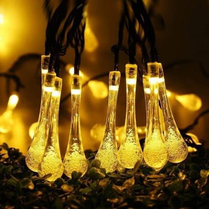 LED grandinė, įkraunama saulės šviesa su prietemos jutikliu 20xLED/0,72W/1,2V 600 mAh 4,7m IP44