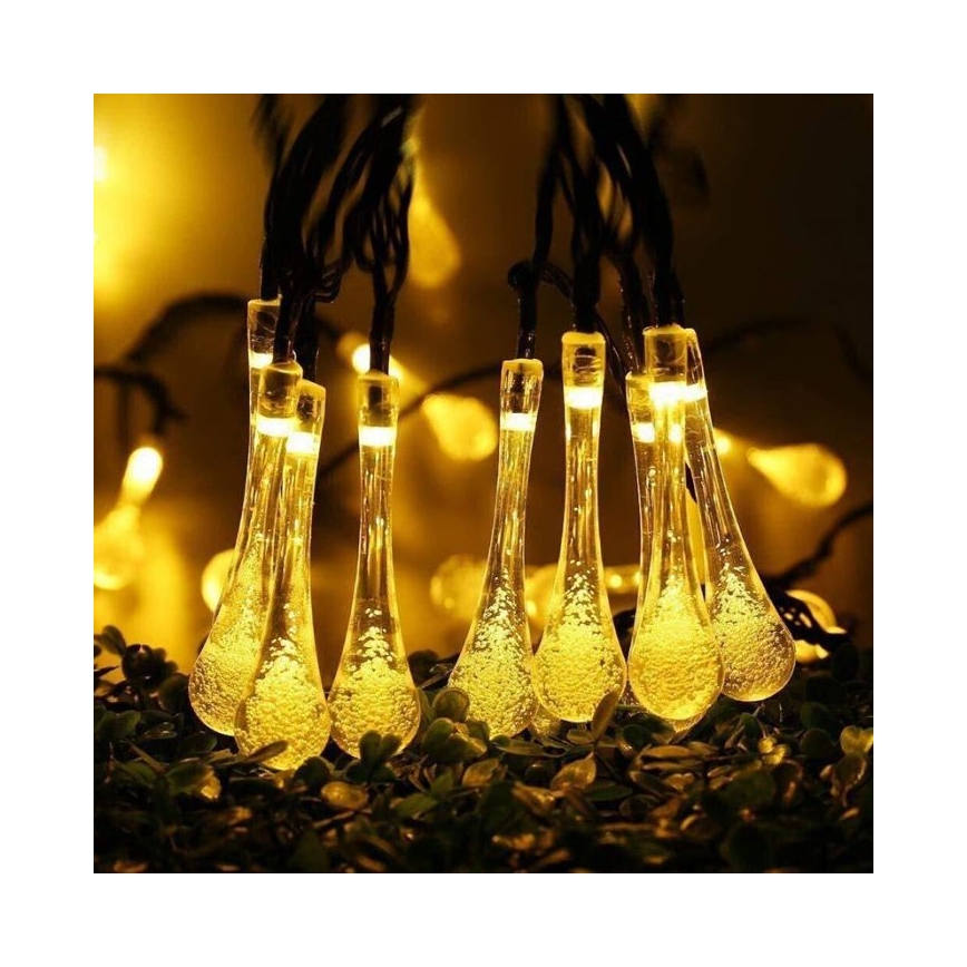 LED grandinė, įkraunama saulės šviesa su prietemos jutikliu 20xLED/0,72W/1,2V 600 mAh 4,7m IP44