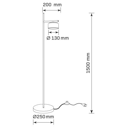LED grindinė lempa OFELIA 1xGX53/6W/230V juoda/dūminė