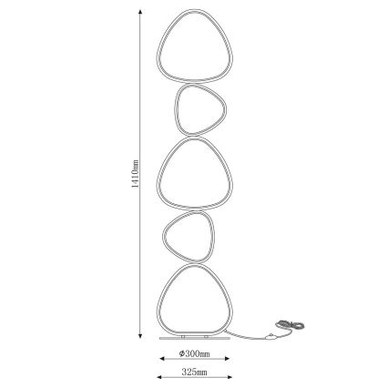 LED grindinė lempa PETRA LED/48W/230V juoda