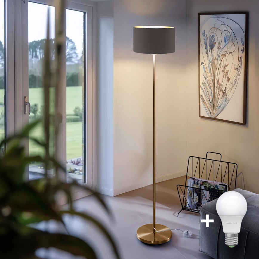 LED grindinė lempa TUNJA 1xE27/20W/230V, skersmuo 30 cm, auksinė/taupe