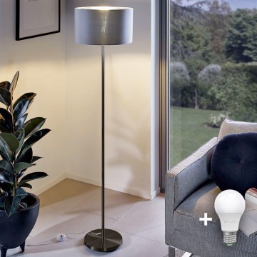 LED grindinė lempa TUNJA 1xE27/20W/230V skersmuo 30 cm juoda/pilka