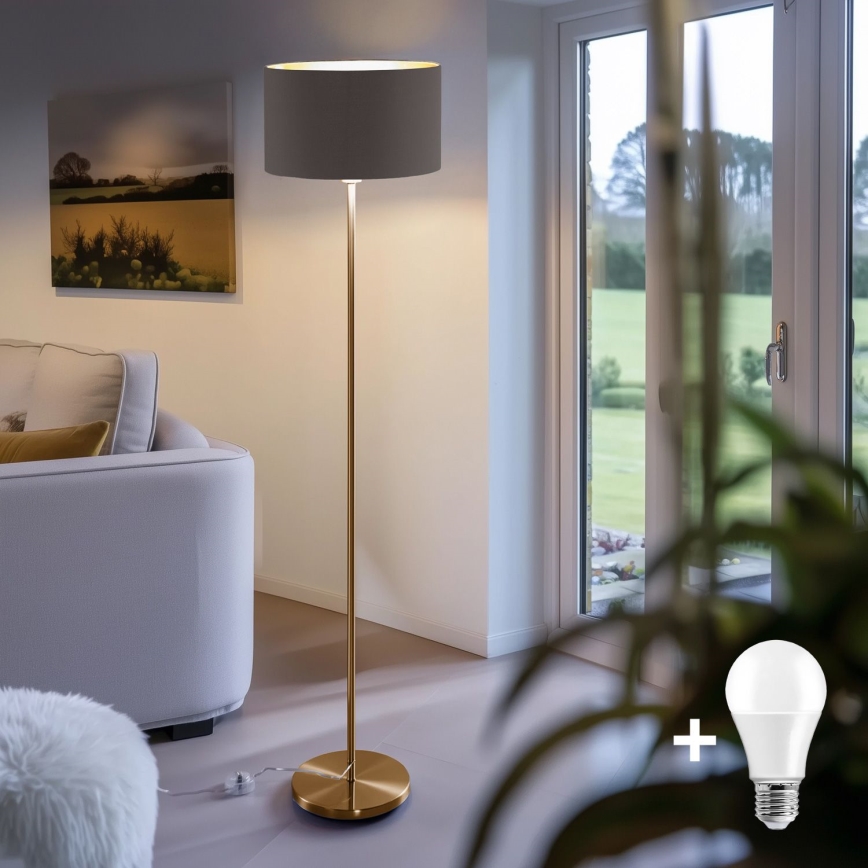 LED grindinė lempa TUNJA 1xE27/20W/230V skersmuo 38 cm auksinė/ruda