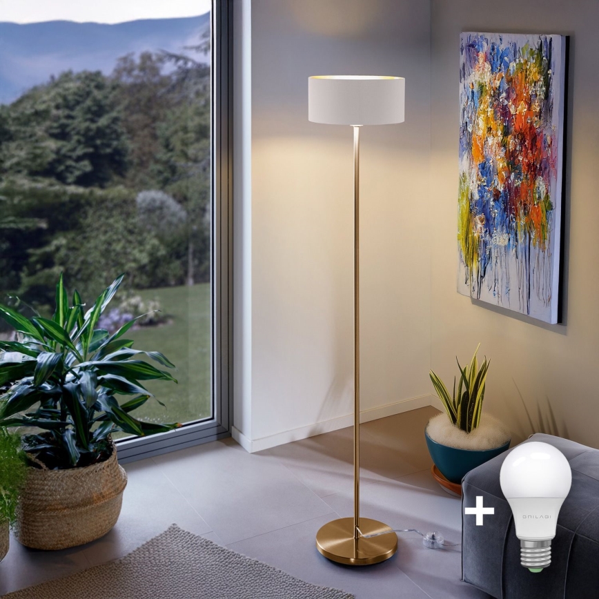 LED grindinis šviestuvas TUNJA 1xE27/20W/230V Ø 30 cm auksinis/baltas