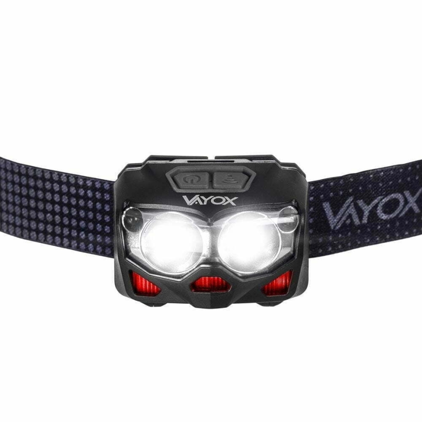 Įkraunamas LED žibintuvėlis su reguliuojamu ryškumu, jutikliu ir raudona šviesa 2xLED/5W/5V/3xAAA IP65 500 lm 1200 mAh