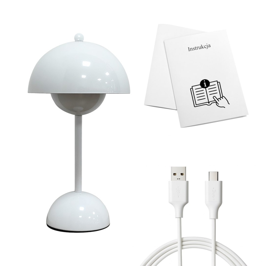 LED Įkraunama jutiklinė stalinė lempa COSTA LED/3W/5V 2400 mAh 3000-6000K balta