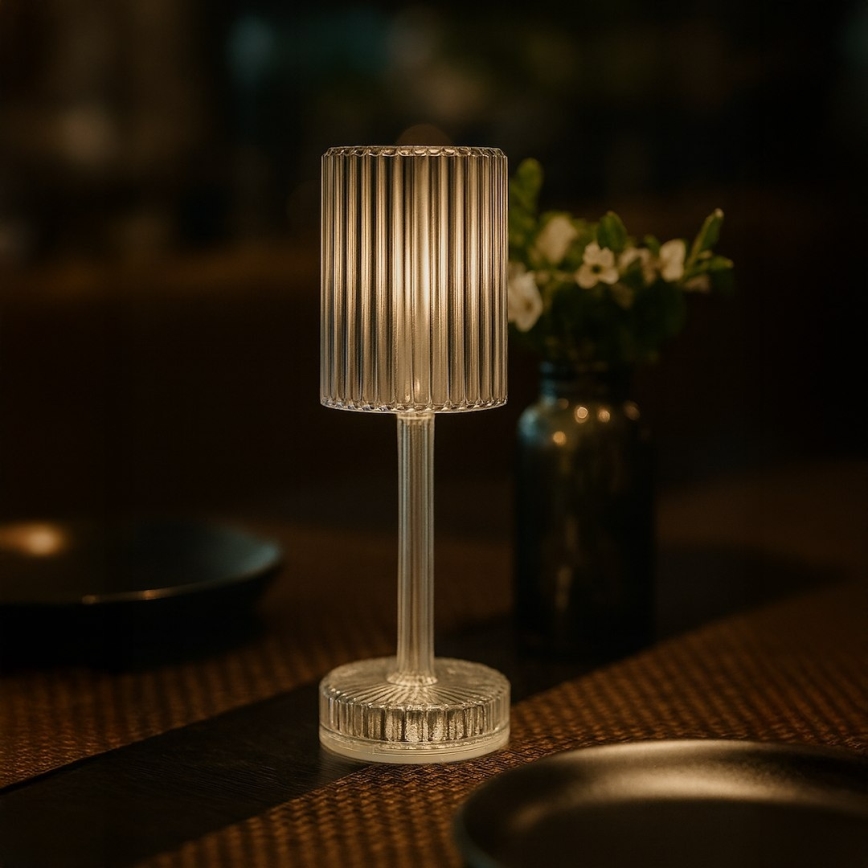 LED įkraunama jutiklinė stalinė lempa SIMPLE LED/1W/5V 2400 mAh 3000-6000K skaidri
