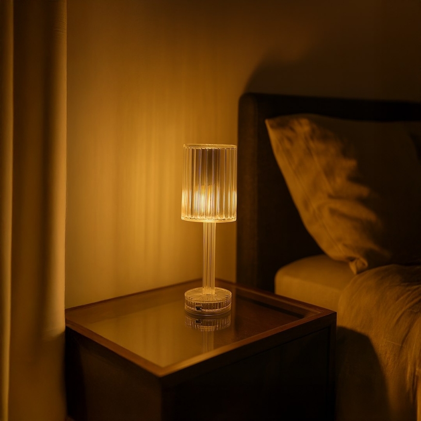 LED įkraunama jutiklinė stalinė lempa SIMPLE LED/1W/5V 2400 mAh 3000-6000K skaidri