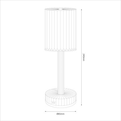 LED įkraunama jutiklinė stalinė lempa SIMPLE LED/1W/5V 2400 mAh 3000-6000K skaidri